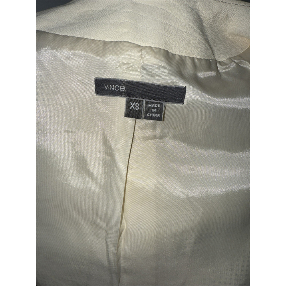 VINCE 100% Leather Zip Up Jacket Size XS - Picture 9 of 11